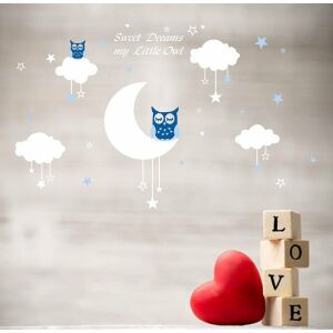 Nástenná dekorácia do detskej izby BDECOLL, papierová, biela/modrá, 89 x 144 cm 123136814 - Dekorácie do izby bábätiek