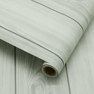 Tapet autoadeziv Decoroom, efect lemn gri deschis, 45 x 300 cm - Wallpaper