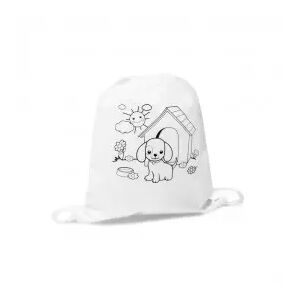 Zsinóros nem szőtt hátizsák színezhető mintával