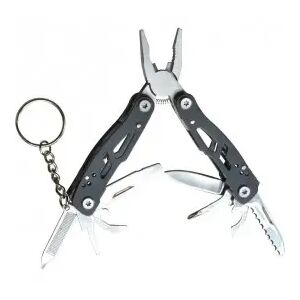 Összecsukható, multifunkciós kulcstartó fogó, 10 funkció, fekete