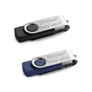 32GB-os USB tárolóegység, a te szövegeddel testre szabva, kék és fekete