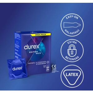 Презервативи Durex Extra Safe, опаковка от 24, лесно поставяне, допълнителна сигурност, латексови презервативи - Durex