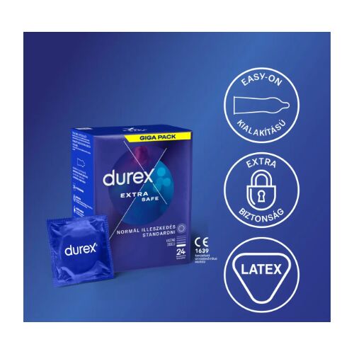 Durex Extra Safe Kondome, 24er Pack, Easy-On, Extra Sicherheit, Latex Kondome