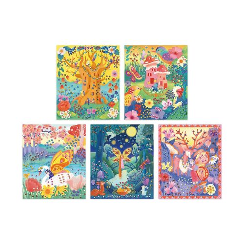 Janod Titkos kert dekoráló, 5 kép díszítésére mini pálcákkal, 7 éves kortól