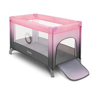 Lionelo Stefi rózsaszín utazóágy, baba utazóágy, hordozható ágy baba számára, utazóágy csecsemőknek, utazóágy oldalsó ajtóval - Utazóágy és Kiegészítői