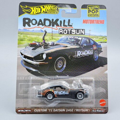 Hot Wheels Roadkill Rotsun Custom '71 Datsun 240Z 1:64 méretarányú fém modell autó - Hot Wheels