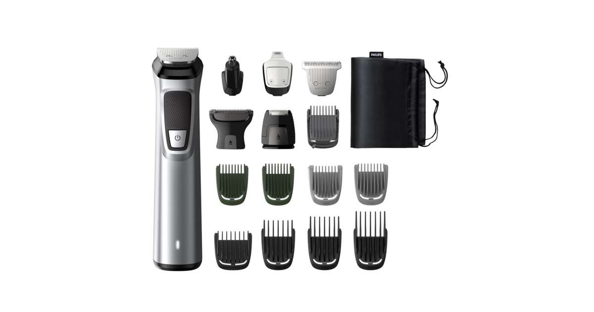 Philips MULTIGROOM Series 7000 MG7736 15 Beard hair trimmer Black Silver Pepita