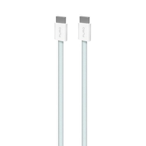 Puro Fabrik USB-C - USB-C kábel, 1.5m, kék szövetborítás