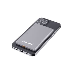 Cellect Slim mágneses vezeték nélküli powerbank 5000mAh iPhone-hoz csatlakoztatva - Cellect