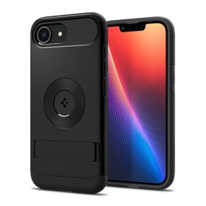 SPIGEN SLIM ARMOR MAG szilikon telefonvédő (műanyag hátlap, ütésállóság, légpárnás sarok, MagSafe) FEKETE Apple iPhone 16e 123229664 - Spigen