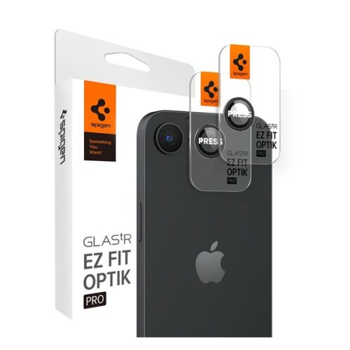 Spigen Optik Pro iPhone 16e kameravédő üveg, fekete, 2 darabos
