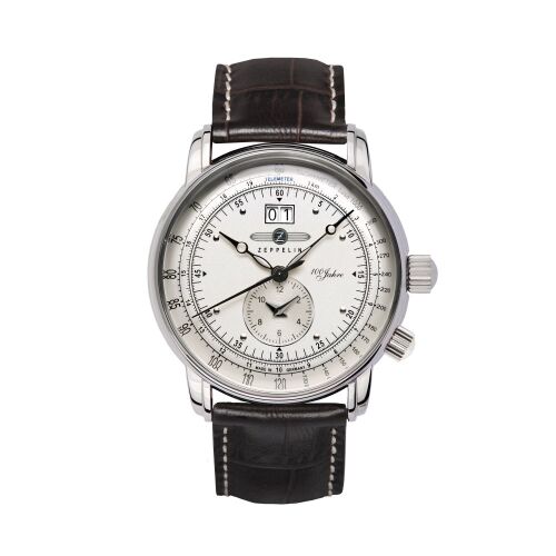 Zeppelin 7640-1 férfi kronográf karóra barna bőrszíjjal