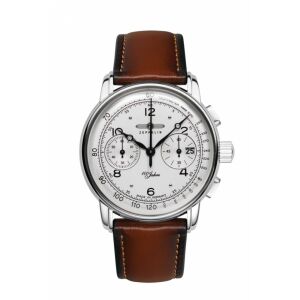 Zeppelin 8676-1 100 Jahre férfi chronograph óra barna bőr szíjjal - Férfiaknak