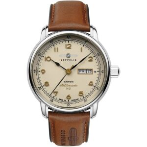 Zeppelin 9664-5 MÉDITERRANÉE 1921 férfi automata óra barna bőr szíjjal - Férfi óra