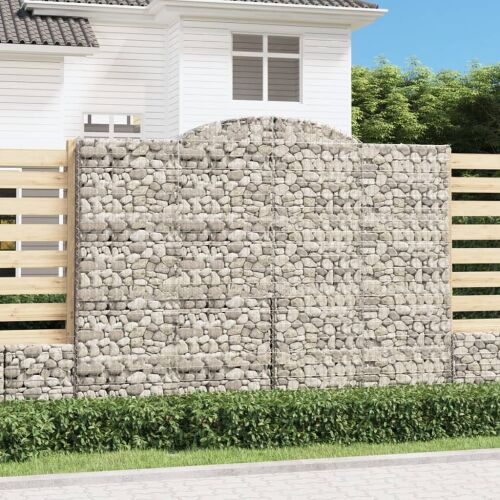 vidaXL 15 db íves horganyzott vas gabion kosár 300x50x220/240 cm 135825286