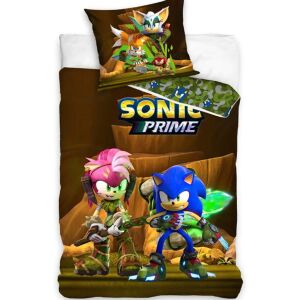 Set de lenjerie de pat Sonic Prime cu Sonic, Tails, Amy și Knuckles, perfect pentru fanii Sonic - Lenjerie de pat