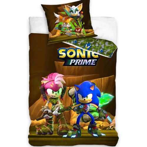 Sonic Prime ágynemű szett Soniccal, Tails-szel, Amy-val és Knuckles-szal, tökéletes Sonic rajongóknak