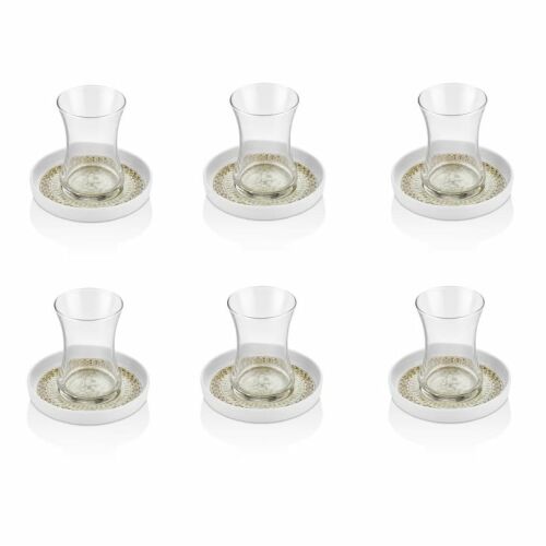 Teáskészlet 12 db OMS, üveg/porcelán, 150 ml, átlátszó/fehér 123242258