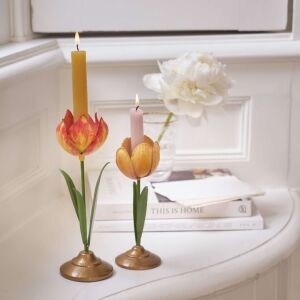 Zestaw 2 metalowych stojaków, Pip Studio, tulipany 21 i 26 cm, Żółty, kolekcja Inna 135909098 - Pip Studio