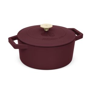 Емайлирана чугунена тенджера с капак 4.35L, 24 cm Leonardo Berlinger Haus BH 6542, бордо 123242285