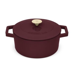 Emajlirana posuda od lijevanog željeza s poklopcem 4,35L, 24 cm Leonardo Berlinger Haus BH 6542, bordo 123242304 - Roštiljanje i kuhanje na otvorenom