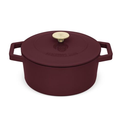 Emajlirana posuda od lijevanog željeza s poklopcem 4,35L, 24 cm Leonardo Berlinger Haus BH 6542, bordo