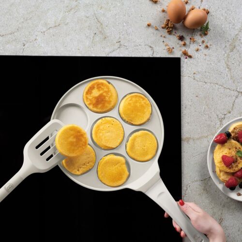 Berlinger Haus Sahara Collection 7-hole pancake pan, 26 cm, cream, cooking mini pancakes
