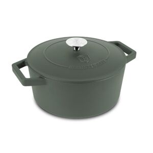 Чугунена тенджера с капак 4.35L, 24 cm Green Matte Berlinger Haus BH 6544, емайлирана, зелена 123242334