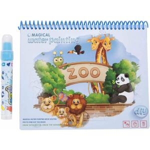 Carte magica de colorat cu apa, reutilizabila, Animale salbatice de la Zoo 123250328
