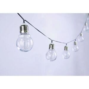 Napfényfüzér 10 izzóval - 3.8m, napelemes fényfüzér 10 izzóval, 3.8m hosszú, ideális kültéri díszítéshez - Nonbrand Fényfüzér