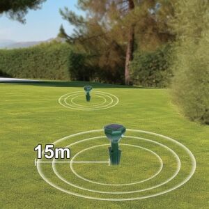 Napelemes rágcsáló és kígyó riasztó, 15m hatótávolság, zöld, kertbe, kártevőirtás - Vadriasztó