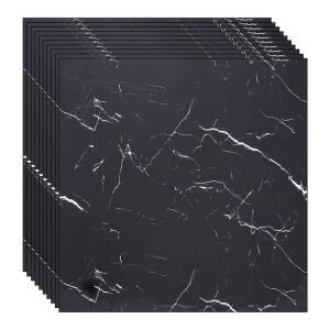 Tapetă autoadezivă cu efect de marmură NEXTLY, 40 bucăți, negru și alb - Nonbrand Panele & Autocolante de perete