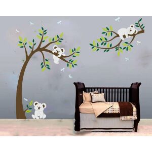 Luckkyy Wandaufkleber-Set, Koala-Muster, Vinyl, mehrfarbig, 203 x 284 cm 123252366 - Dekoration für das Babyzimmer