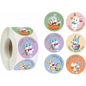 Rola cu 500 etichete autoadezive de Paste CCopnts, hartie, multicolor, 3,8 cm 123252458 - Decorațiuni de Paște