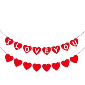 2 db Qpout banner készlet, filc, piros, 3 m/ 7 x 6,5 cm 123252639 - Ajándék ötlet Valentin-napra