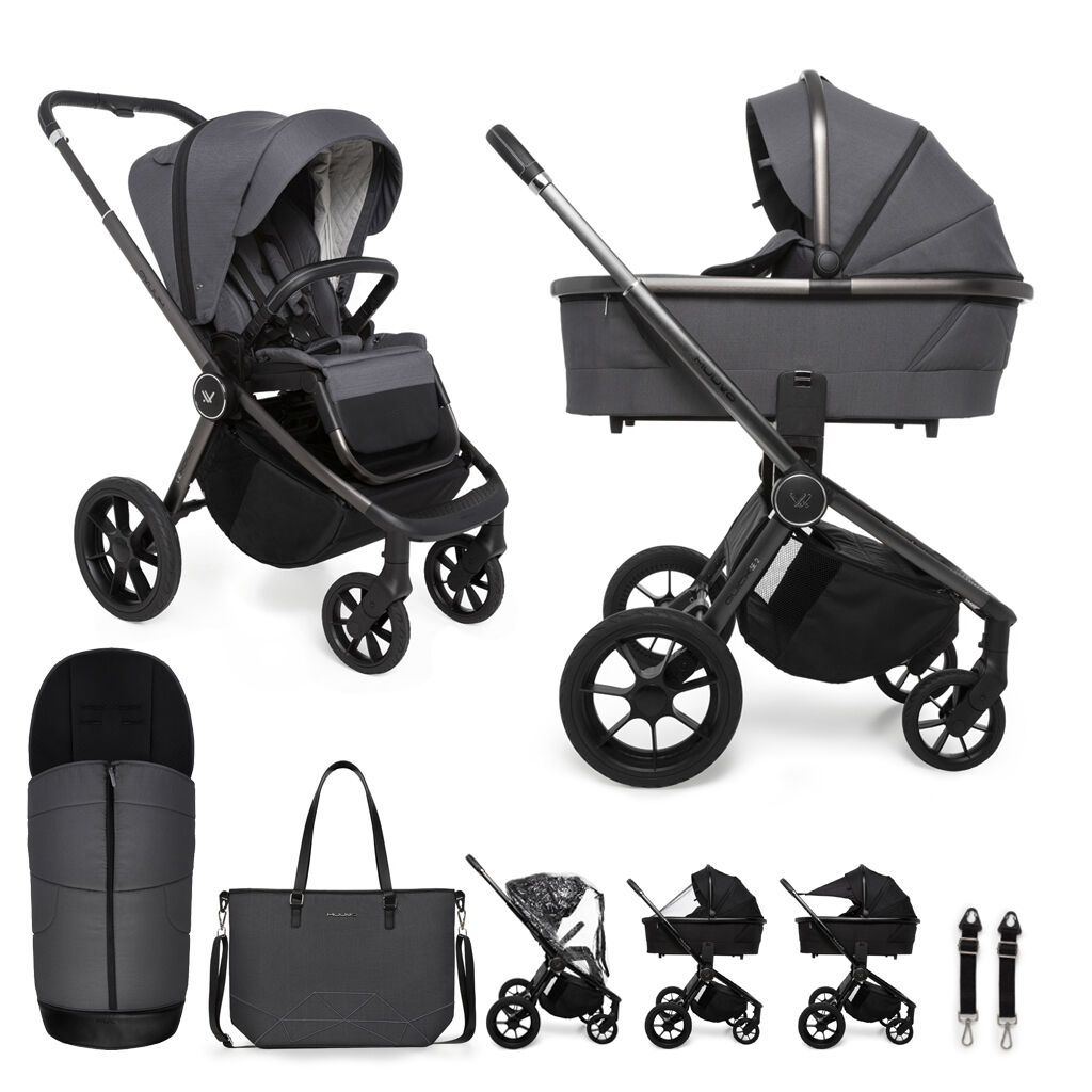 MUUVO Kombinált babakocsi Quick SE 2 Diamond graphite szett 2in1