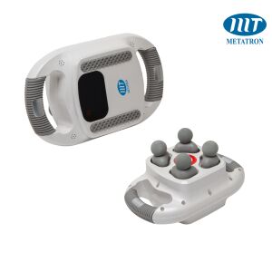 Aparat electric de masaj cu vibratii, tip Pistol / Gun cu percutie, 4 moduri, 12 viteze, 3200 RPM, lumina infrarosie, pentru relaxare, tonifiere, recuperare si antistres