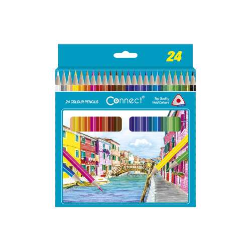 Set de creioane colorate, triunghiular connect 24 culori