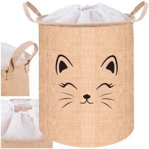 Kruzzel Játéktároló Kosár macska mintával, bézs, 35L - Kruzzel