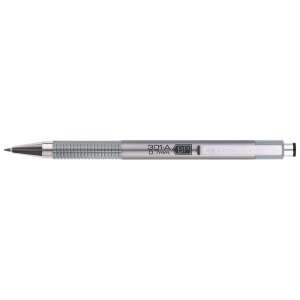 Zebra F-301A 0.7mm ballpoint pen, silver metal body, blue ink - Pen
