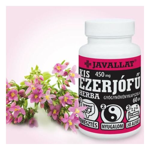 Javallat KIS EZERJÓFŰ HERBA 450mg Gyógynövénykapszula 60 db - Javallat