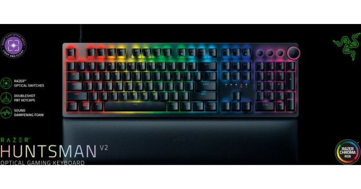 Razer Huntsman V2 Purple Switch Mechanical Keyboard Black US | Pepita.hu