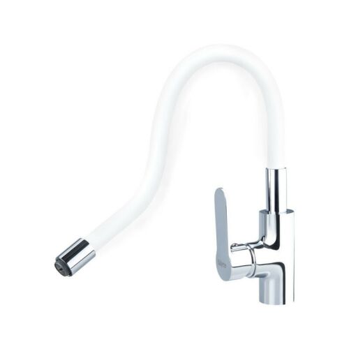 Balletto mosogató csaptelep hajlékony szilikon kifolyó csővel, 35mm, fehér 137326252