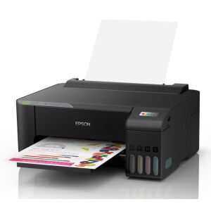 Epson EcoTank L1230 Farbdrucker, Vorderansicht, zeigt die Tintenpatronen und das Papierfach - Technische Artikel & Elektronik