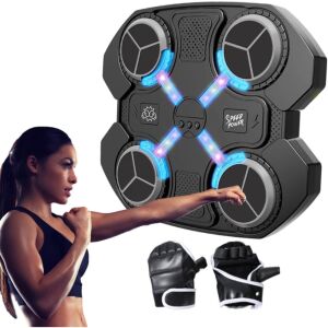 Wandmontierte Boxmaschine mit Licht- und Soundeffekten, einstellbare Geschwindigkeit und Lautstärke, Boxhandschuhe – 2021-5B
