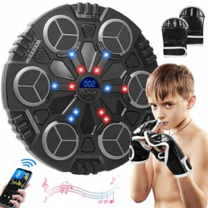 Inteligentny bokserski worek ścienny z połączeniem Bluetooth, efektami dźwiękowymi i świetlnymi, rękawicami bokserskimi - Bokserski worek jest połączony ze smartfonem za pomocą Bluetooth - Sport i rekreacja
