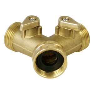 Extol Premium Elzárható y-csatlakozó, réz, 3/4" 8876042