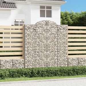 vidaXL 25 db íves horganyzott vas gabion kosár 200x50x220/240 cm 123384482 - Kerítéselem