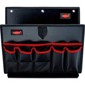 Nástrojová taška Knipex 00 21 19 LB WK z čierneho polyesteru, otvorená, s viacerými vreckami a priehradkami - Knipex