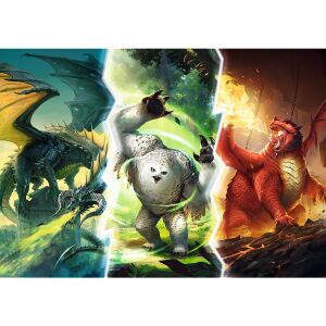 Trefl Dungeons & Dragons Honor Among Thieves 1000 darabos kirakós játék, amelyen egy sárkány, egy jétigris és egy tűzsárkány látható - Puzzle & Kirakó